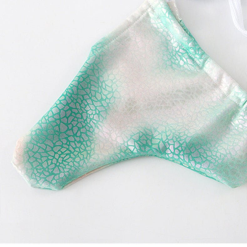 Green Faux Leather Lace Up Cock Sock side view