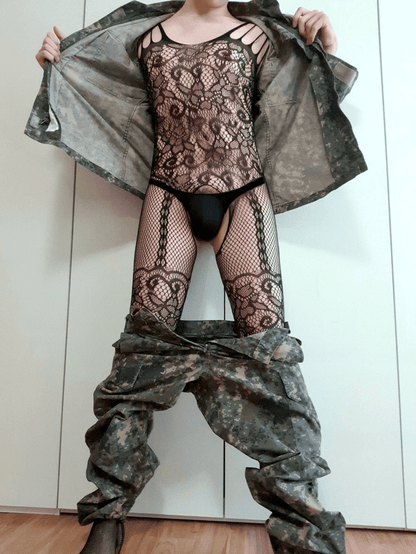 Fishnet Lace Crotchless Garter Bodystocking alternate view 5