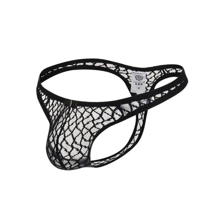 Black Fishnet Lace See Through T Back Thong product view