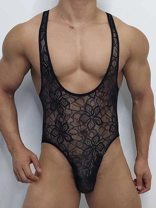 Floral Lace High Cut Briefs Bodysuit product view