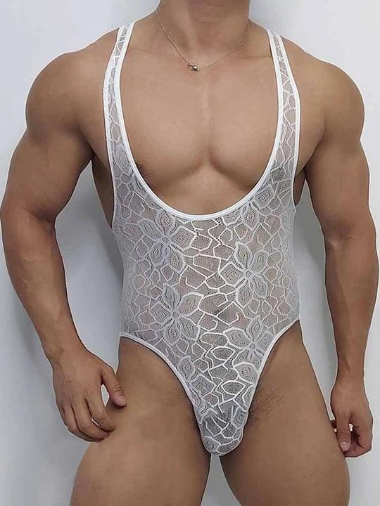 Floral Lace High Cut Briefs Bodysuit