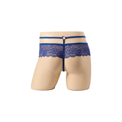 Another detailed view of Floral Lace Ruffle Double Strap Thong