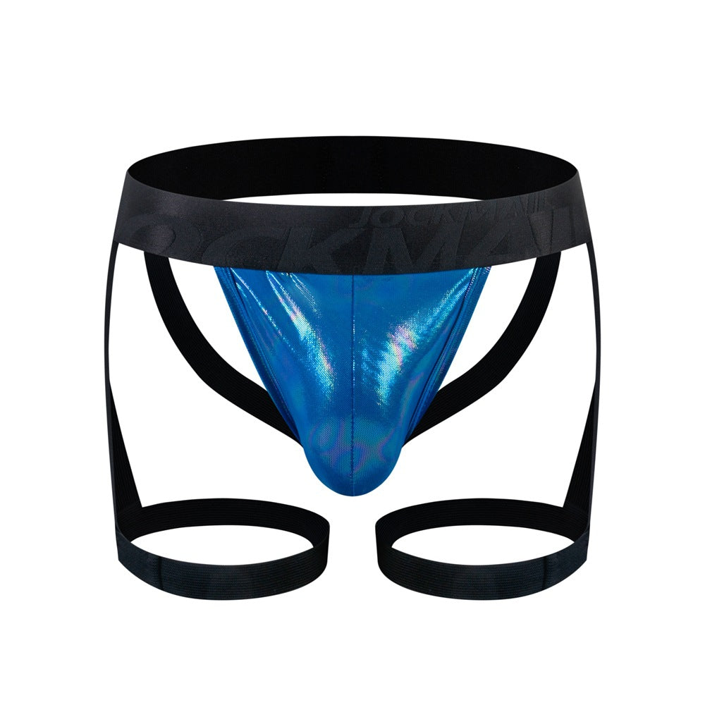 Additional product view of Metallic Hollow Out Leg Band Jockstrap