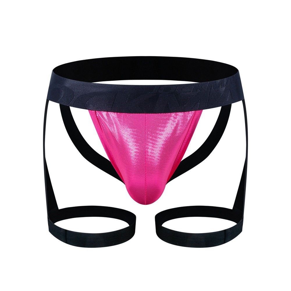 Metallic Hollow Out Leg Band Jockstrap
