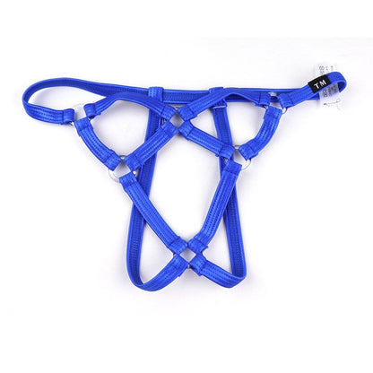 Blue Strappy Ring Cage Open Front G String front detail