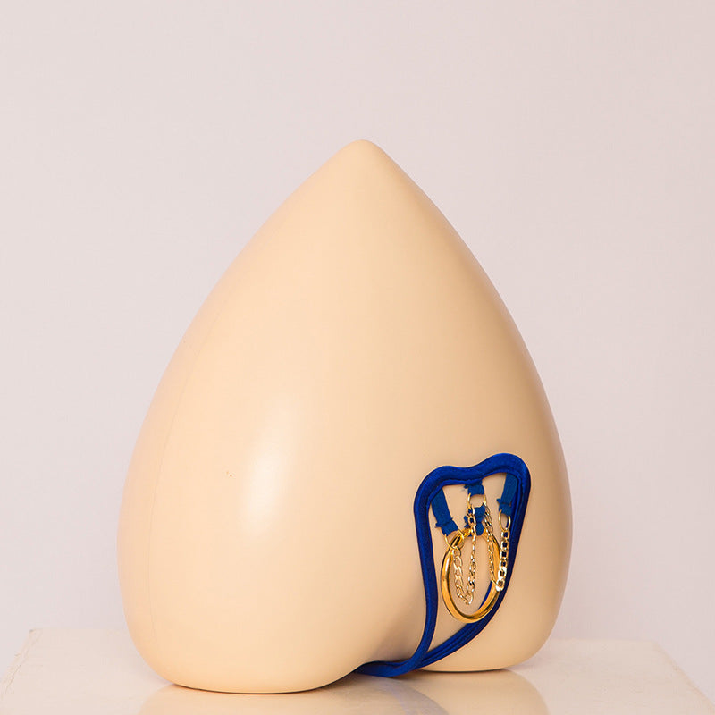Royal Blue Gold Ring Chain Pouch C String side view
