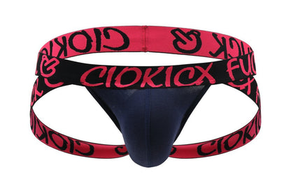 Dark Blue Graffiti Waistband Butt Lifting Jockstrap back view