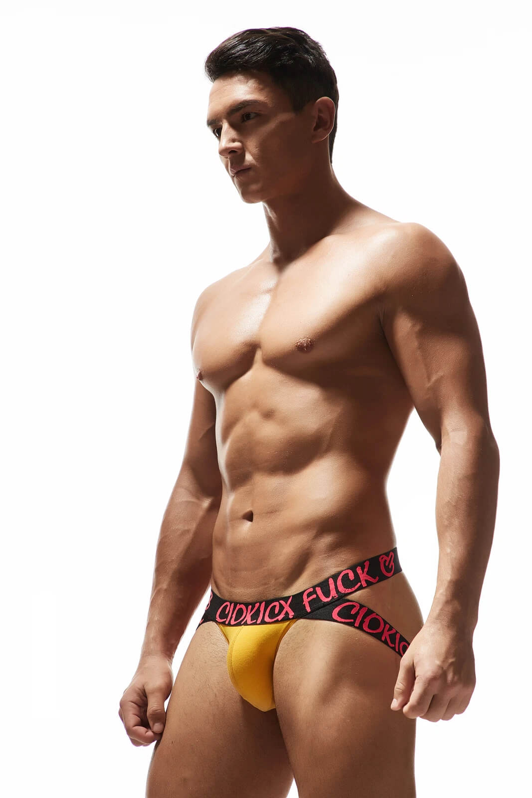 Gold Graffiti Waistband Butt Lifting Jockstrap side view