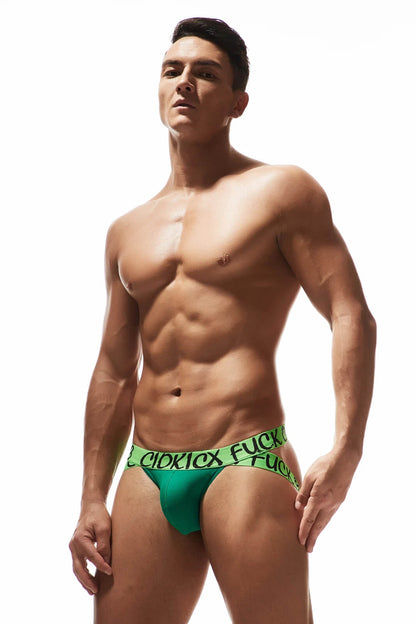 Green Graffiti Waistband Butt Lifting Jockstrap side view