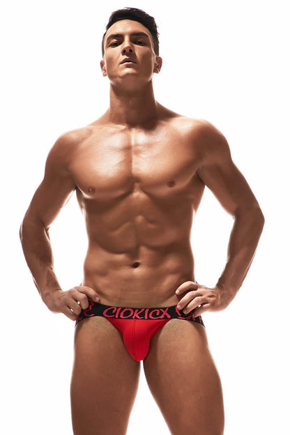Alternate view of red Graffiti Waistband Butt Lifting Jockstrap