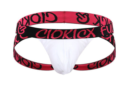 White Graffiti Waistband Butt Lifting Jockstrap flat lay
