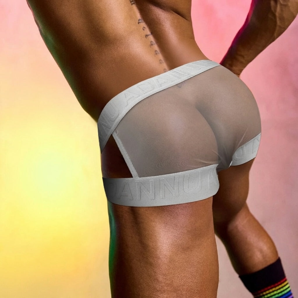 Gray Oversized Pouch Wide Waistband Jockstrap product view