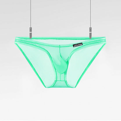 Green Transparent Low Rise Contour Pouch Brief flat lay