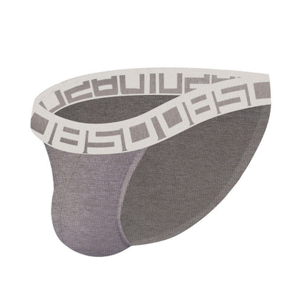Gray High Cut Cotton Contour Pouch Brief flat lay