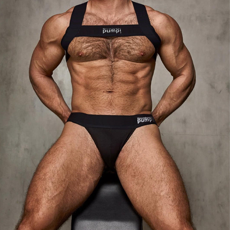 Double Strap Open Back Jockstrap Harness Set