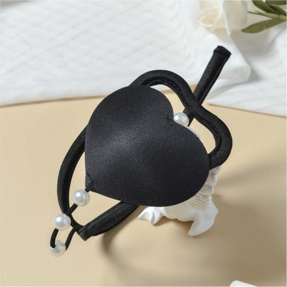 Black Pearl Heart Invisible C String side view