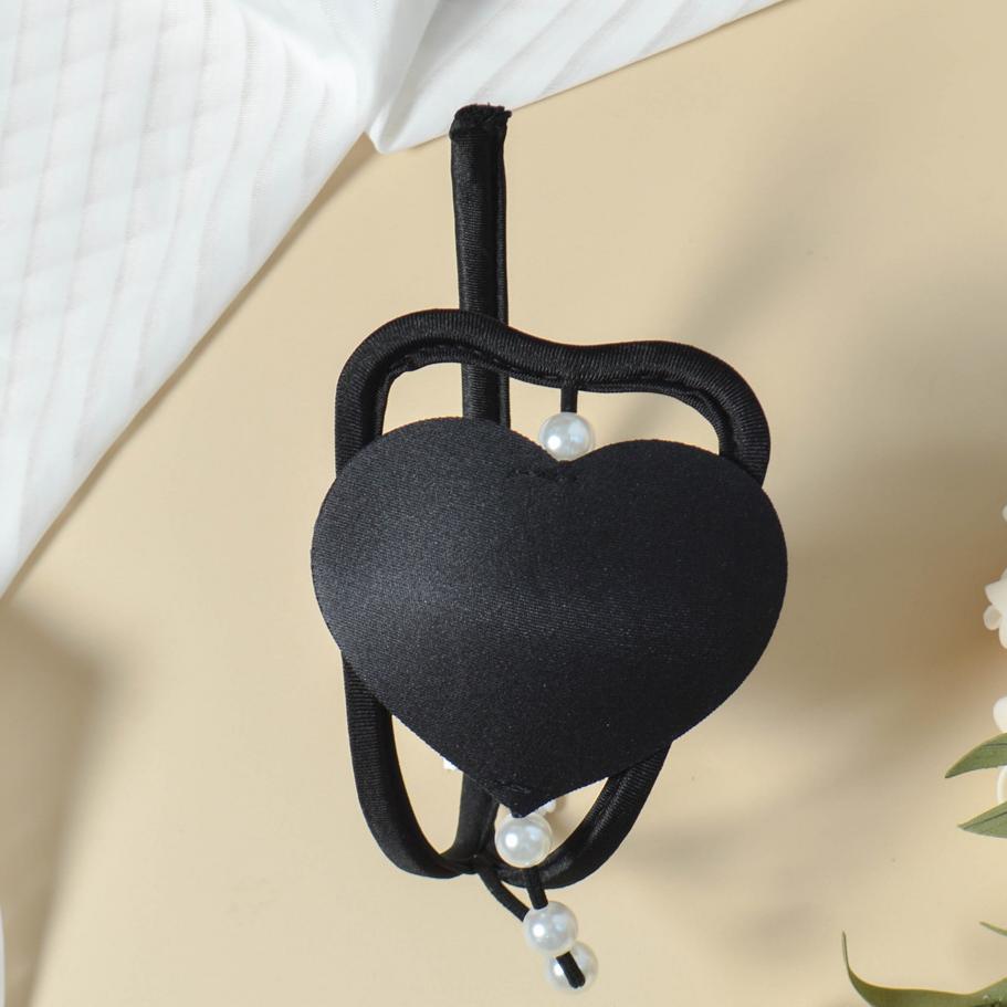 Black Pearl Heart Invisible C String alternate view 2