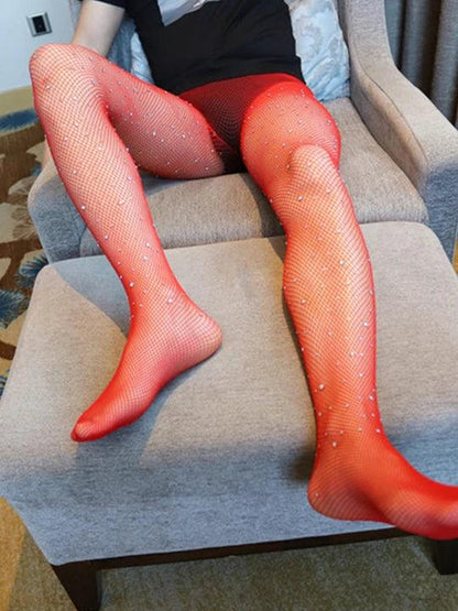 High Stretch Rhinestone Fishnet Socks alternate view 5