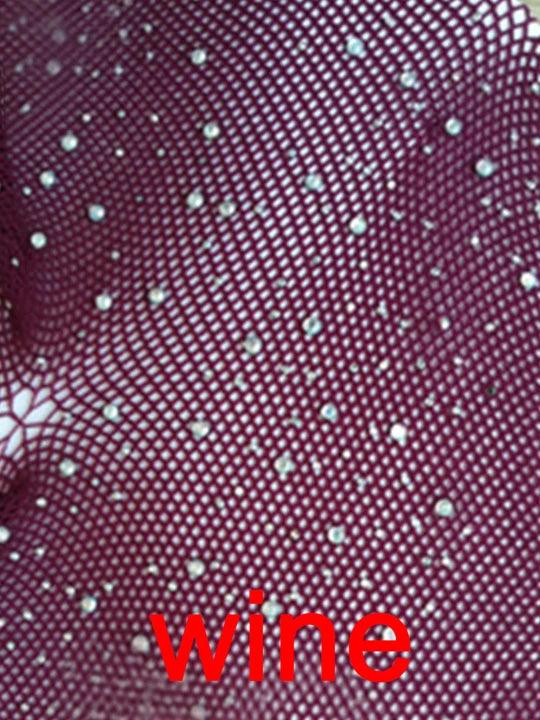 High Stretch Rhinestone Fishnet Socks