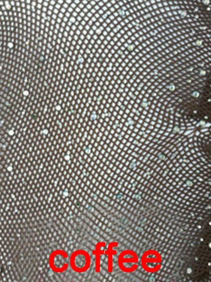 High Stretch Rhinestone Fishnet Socks