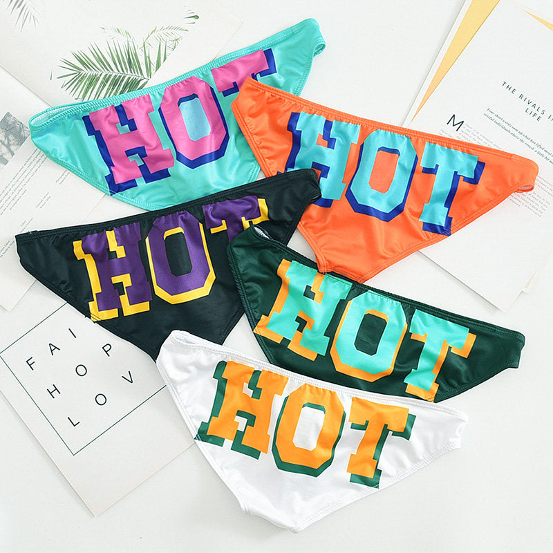 Varsity Back Print Silky Low Rise Briefs flat lay