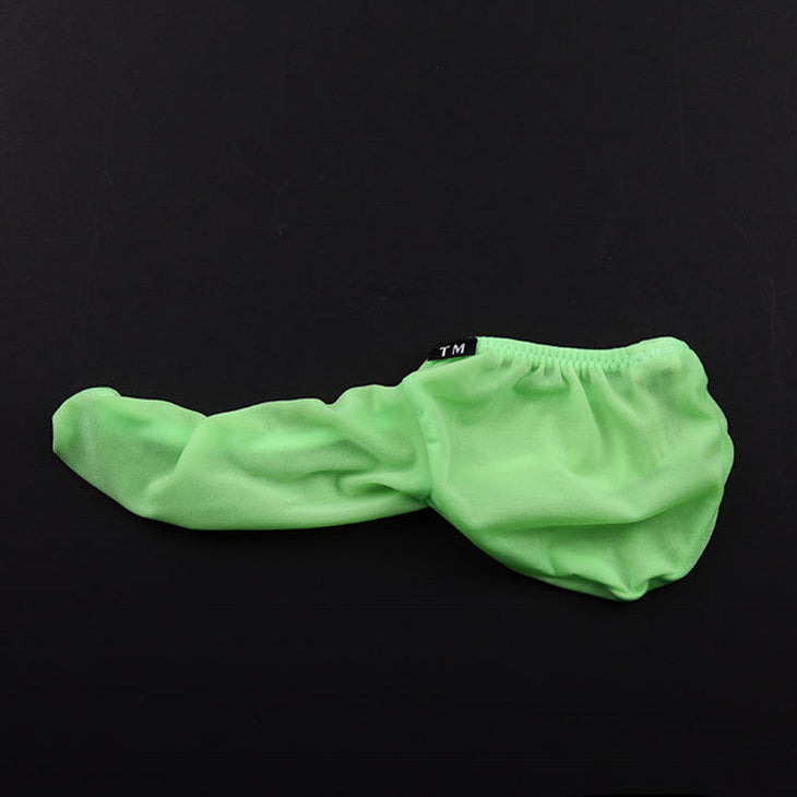 Neon Green Ice Silk U Pouch Cock Sock Thong alternate view 6