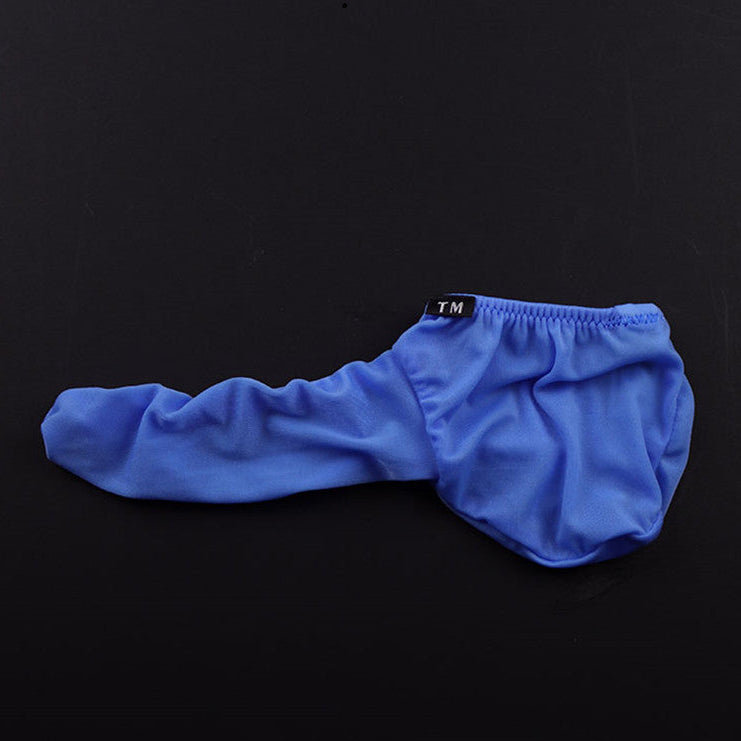 Royal Blue Ice Silk U Pouch Cock Sock Thong product view