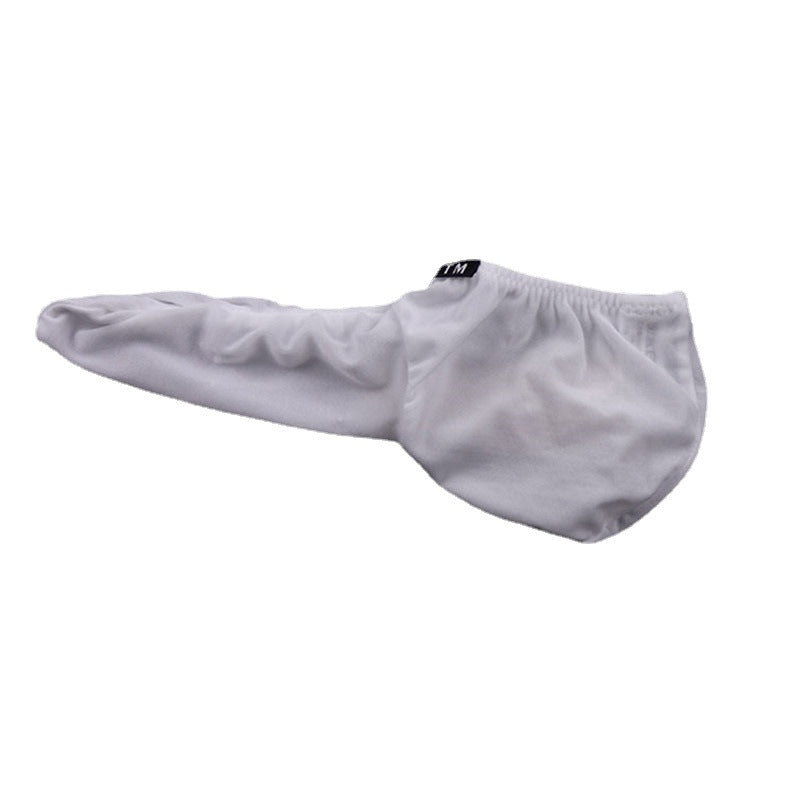 White Ice Silk U Pouch Cock Sock Thong alternate view 9