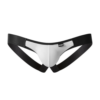 Additional product view of white Colorblock Ice Silk U Pouch Jockstrap