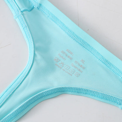 Ice Blue Ice Silk Big U Pouch Low Rise Thong detail view
