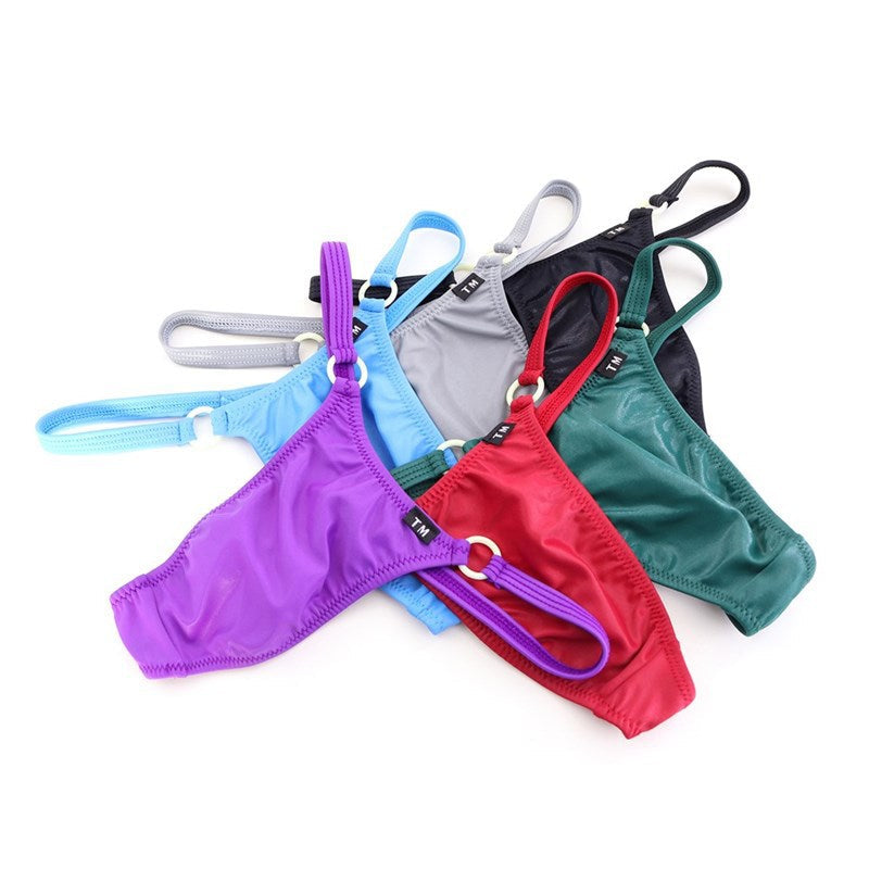 Ice Silk Ring Detail Low Rise T Back Thong color options