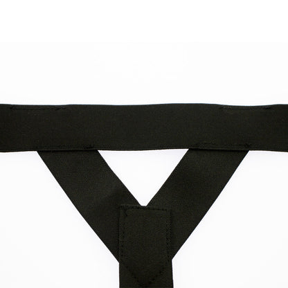 Ice Silk Leg Band U Pouch Thong in black shown from the back