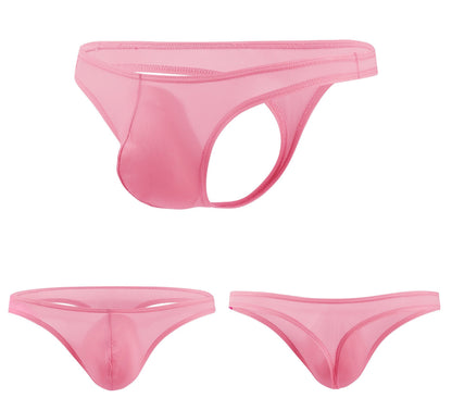 Pink Cooling Ice Silk Low Rise T Back Thong flat lay