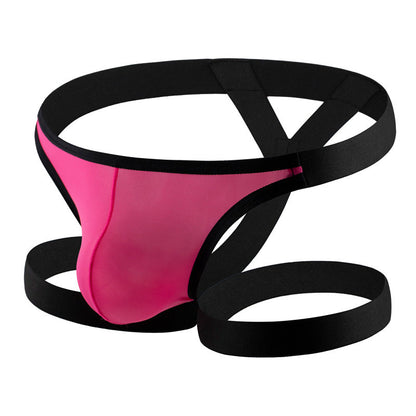 Flat lay of black Ice Silk Leg Band U Pouch Thong