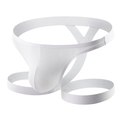 Ice Silk Leg Band U Pouch Thong in white product detail