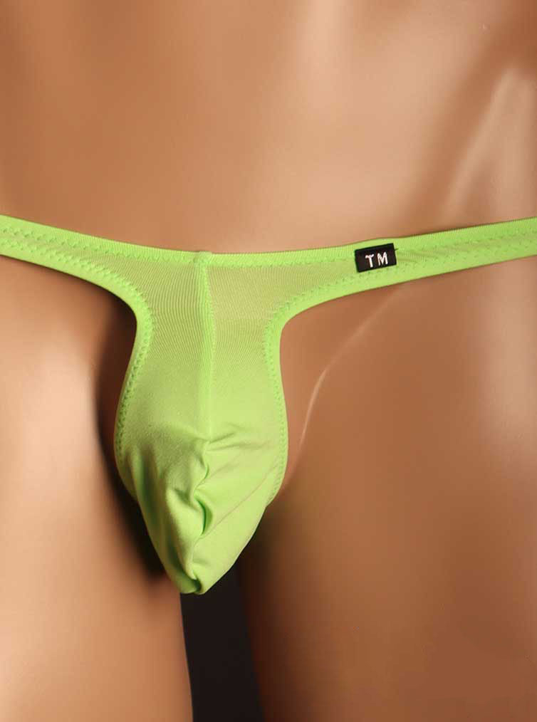 Green Ice Silk U Pouch Low Rise Thong front view