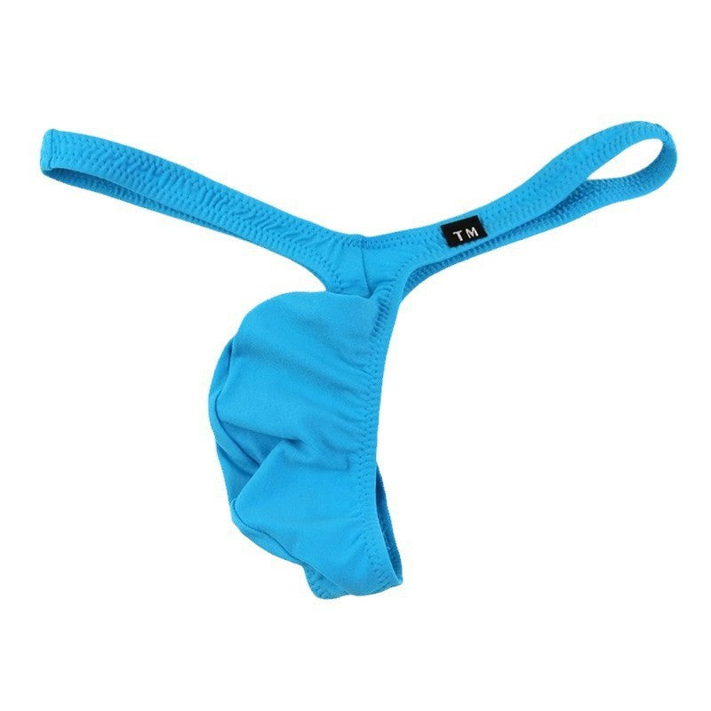 Sky Blue Ice Silk U Pouch Low Rise Thong flat lay