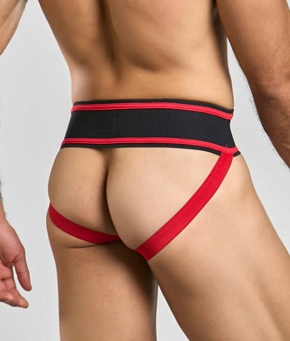 Alternate view of red Vintage Lace Up Athletic Jockstrap