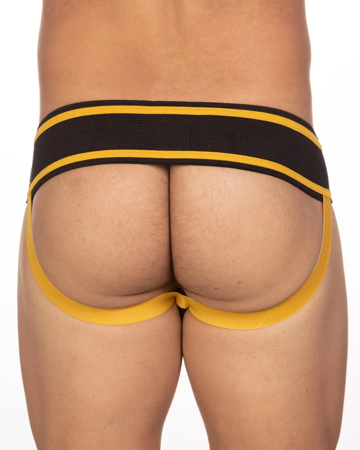 Alternate view of yellow Vintage Lace Up Athletic Jockstrap