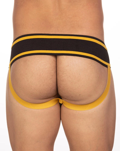 Alternate view of yellow Vintage Lace Up Athletic Jockstrap