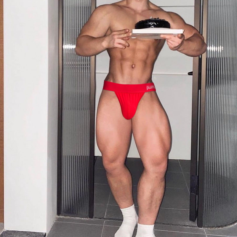 Red Double Strap Open Back Jockstrap Harness Set product view