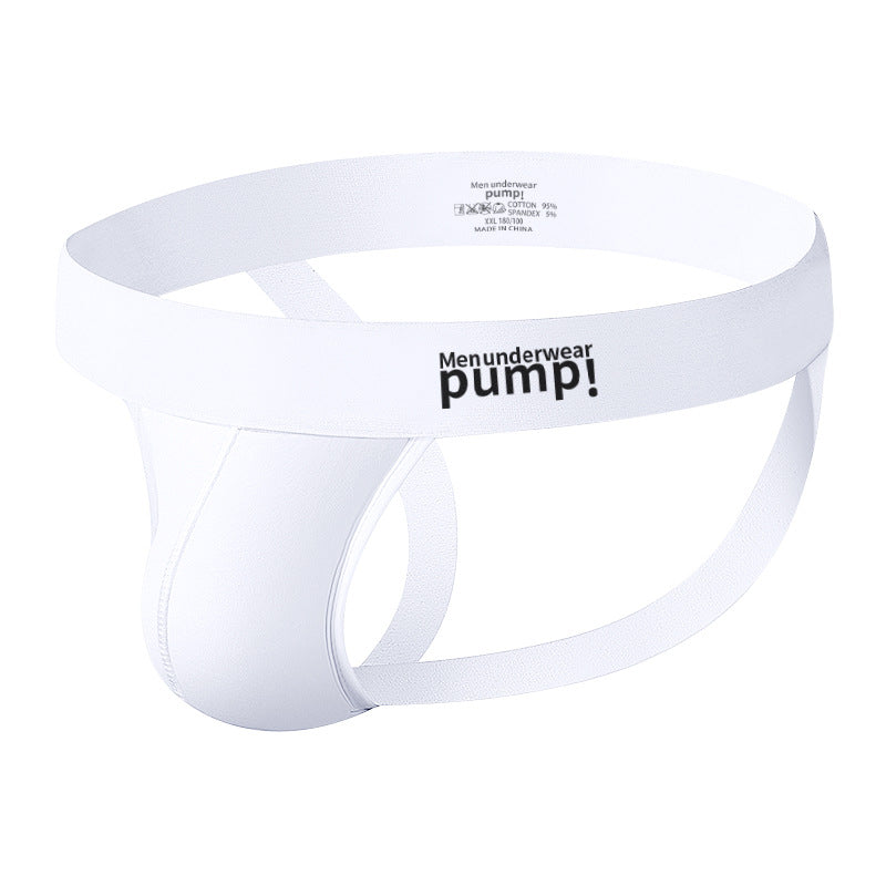 Alternate view of white Double Strap Open Back Jockstrap Harness Set
