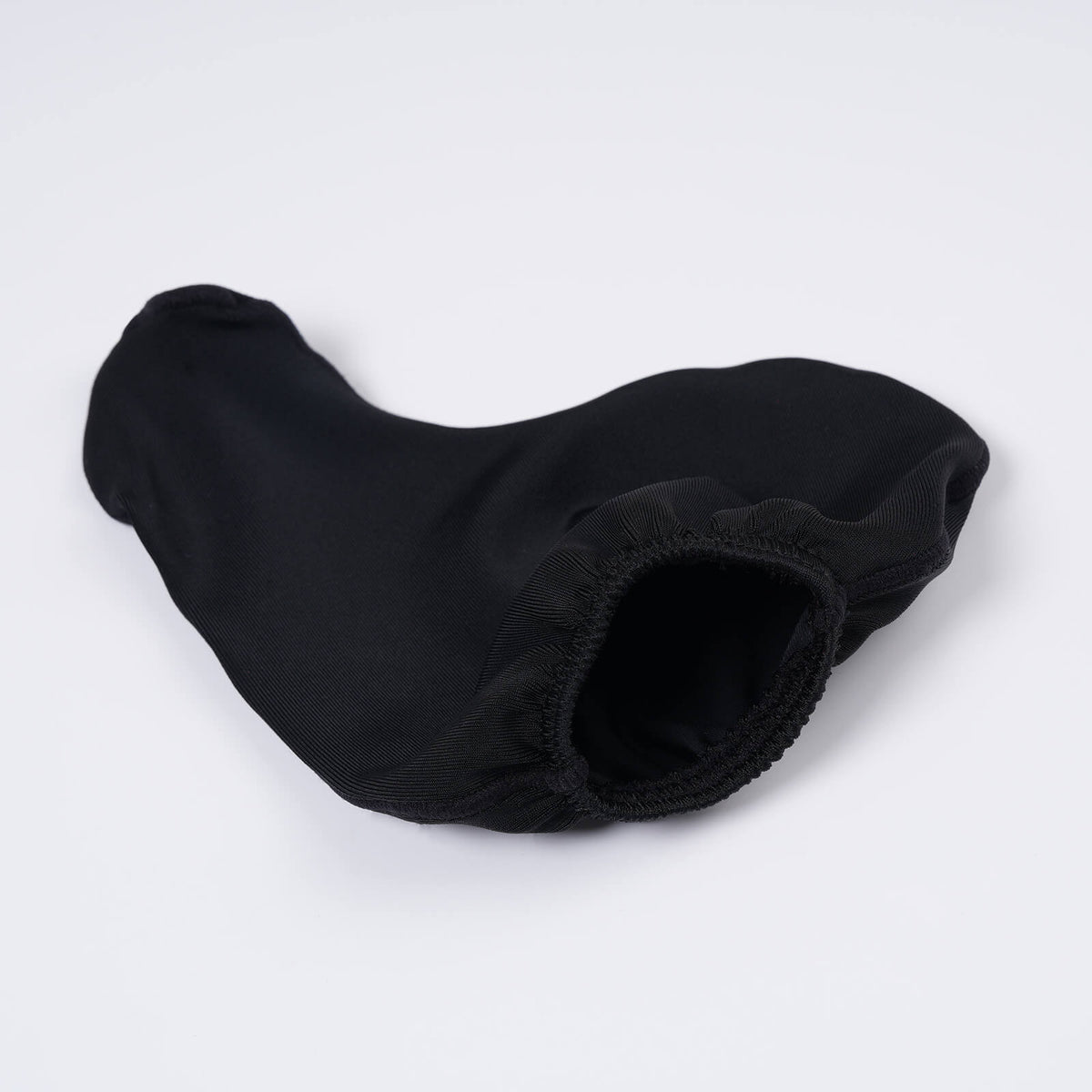 Black Seamless L Shape Pull On Cock Sock flat lay