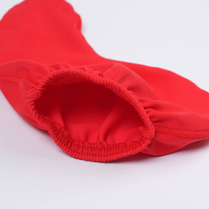 Red Seamless L Shape Pull On Cock Sock side view