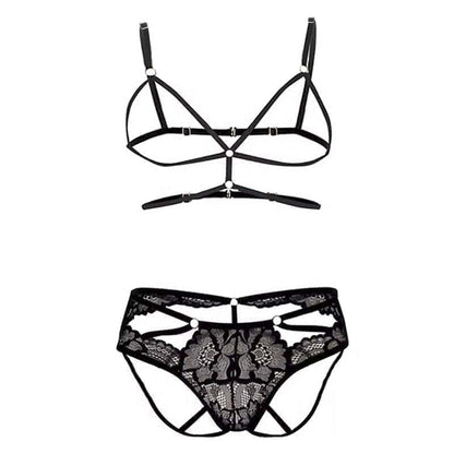 Sheer Floral Lace Bra Brief Set product detail view 7