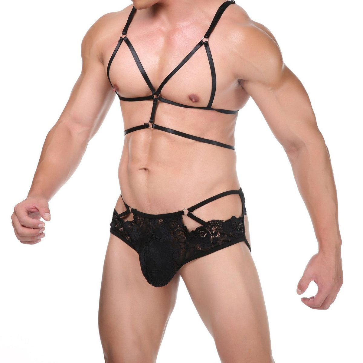 Sheer Floral Lace Bra Brief Set additional product view