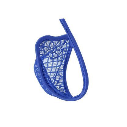 Blue Floral Lace Sheer C String back view