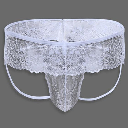 Sheer Lace Open Back Thong