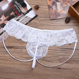 Sheer Lace Open Back Thong product view