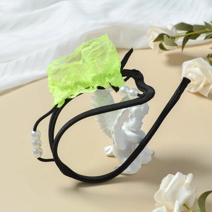 Neon Green Sheer Mesh 3D Pouch C String alternate view 8